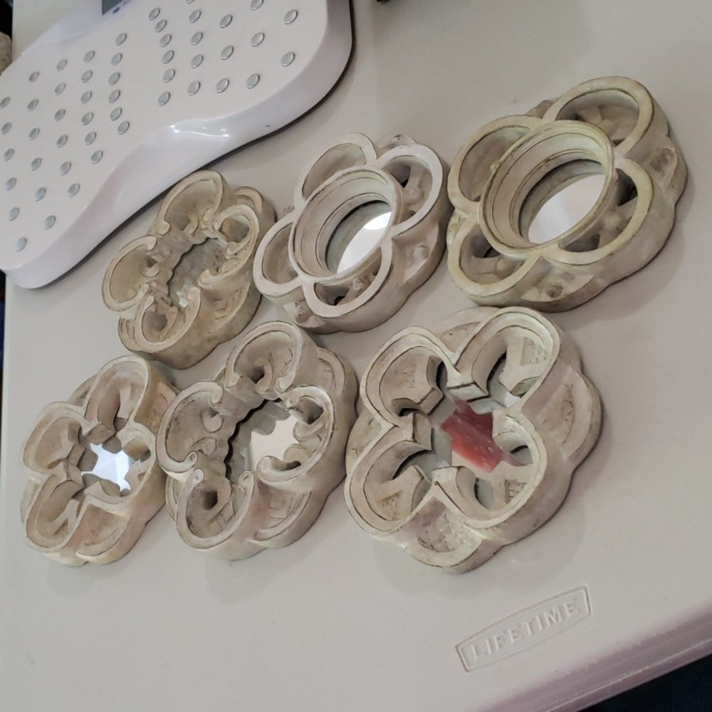 Decorative Cream Wall Mirrors Set Of 6 - Picture 8 of 11